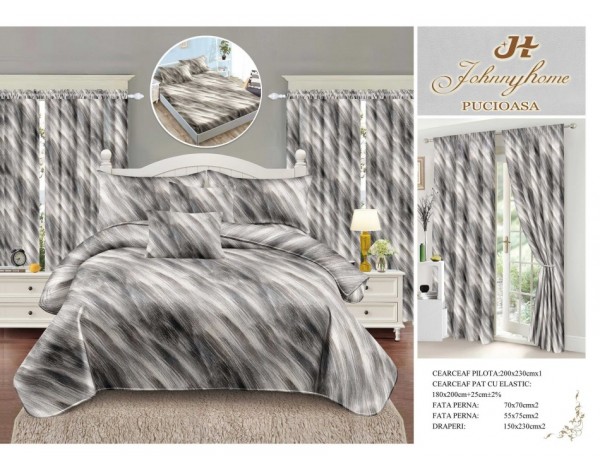 SET 8 PIESE LENJERIE CU DRAPERII DRA 02 SET 8 PIESE LENJERIE CU DRAPERII DRA 02